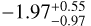 $-1.97_{-0.97}^{+0.55}$