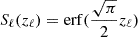 Mathematical equation: $ S_\ell(z_\ell) = \mathrm{erf}(\frac{\sqrt{\pi}}{2}z_\ell) $