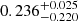 $ 0.236^{+0.025}_{-0.220} $