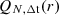 Mathematical equation: $ Q_{N,\rm{\Delta} \mathrm{t}}(r) $