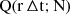 Mathematical equation: $ \rm{Q}(\rm{r} \,\rm{\Delta} \mathrm{t}; \mathrm{N}) $