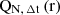 Mathematical equation: $ \mathrm{Q}_{\mathrm{N},\,\rm{\Delta} \mathrm{t}}\, (\mathrm{r}) $
