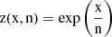 Mathematical equation: $$ \begin{aligned} \mathrm {z(x,n)}=\exp \bigg (\frac{\mathrm{x}}{\mathrm{n}}\bigg ) \end{aligned} $$
