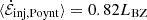 Mathematical equation: $ \langle \dot{\mathcal{E}}_{\mathrm{inj,Poynt}} \rangle = 0.82 L_{\mathrm{BZ}} $