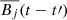 Mathematical equation: $ \overline{B_j}(t-t{\prime}) $