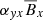 Mathematical equation: $ \alpha_{yx} \overline{B}_x $