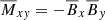 Mathematical equation: $ \overline{M}_{xy}= - \overline{B}_x \overline{B}_y $