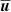 Mathematical equation: $ \overline{\boldsymbol{u}} $