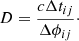 Mathematical equation: $$ \begin{aligned} D = \frac{c \Delta t_{ij}}{\Delta \phi _{ij}}\cdot \end{aligned} $$