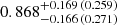 $ 0.868_{-0.166\,(0.271)}^{+0.169\,(0.259)} $