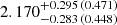 $ 2.170_{-0.283\,(0.448)}^{+0.295\,(0.471)} $