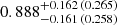 $ 0.888_{-0.161\,(0.258)}^{+0.162\,(0.265)} $