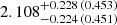 $ 2.108_{-0.224\,(0.451)}^{+0.228\,(0.453)} $