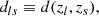 Mathematical equation: $$ \begin{aligned}&d_{ls}\equiv d(z_l,z_s), \end{aligned} $$