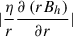 Mathematical equation: $ |\frac{\eta}{r}\frac{\partial \left(r B_h\right) }{\partial r}| $