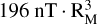 Mathematical equation: $196\,{\rm{nT}} \cdot {\rm{R}}_{\rm{M}}^3$