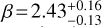 Mathematical equation: $\beta \!=\! 2.43^{+0.16}_{-0.13}$