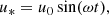 Mathematical equation: $$ \begin{aligned} u_*=u_0\sin (\omega t), \end{aligned} $$