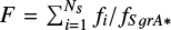 Mathematical equation: $F = \sum_{i=1}^{N_S} f_{i}/{f}_{SgrA*}$