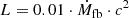 Mathematical equation: $$ \begin{aligned} L = 0.01 \cdot \dot{M}_{\mathrm{fb} } \cdot c^{2} \end{aligned} $$