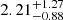 $ 2.21^{+1.27}_{-0.88} $