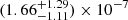 $ (1.66^{+1.29}_{-1.11}) \times 10^{-7} $