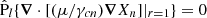 Mathematical equation: $ \hat{\mathrm{P}}_{l}\{\boldsymbol{\nabla}\cdot[(\mu/\gamma_{cn})\boldsymbol{\nabla} X_n] |_{r = 1}\} = 0 $