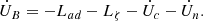 Mathematical equation: $$ \begin{aligned} \dot{U}_B = -L_{ad}-L_{\zeta }-\dot{U}_c-\dot{U}_n. \end{aligned} $$