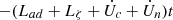 Mathematical equation: $ -(L_{ad}+L_{\zeta}+\dot U_c+\dot U_n)t $