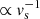 Mathematical equation: $ \propto v_{\text{s}}^{-1} $