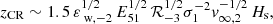 Mathematical equation: $$ \begin{aligned} z_{\text{CR}} \sim 1.5 \, \varepsilon _{{\text{ w}, -2}}^{1/2}\, E_{51}^{1/2} \, \mathcal{R} _{-3}^{1/2} \sigma _{1}^{-2} v_{\infty , 2}^{-1/2}\, H_{\text{s}}, \end{aligned} $$