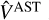 Mathematical equation: ${\hat V^{{\rm{AST}}}}$