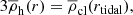 Mathematical equation: $$ \begin{aligned} 3\overline{\rho }_\mathrm{h} (r)=\overline{\rho }_\mathrm{cl} (r_\mathrm{tidal} ), \end{aligned} $$
