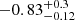 $ -0.83_{-0.12}^{+0.3} $