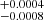 $ ^{+0.0004}_{-0.0008} $