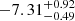 $ -7.31^{+0.92}_{-0.49} $