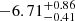 $ -6.71^{+0.86}_{-0.41} $