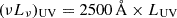 Mathematical equation: $ (\nu L_\nu)_{\mathrm{UV}}={2500}\,{\AA}\times L_{\mathrm{UV}} $
