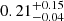 $ 0.21_{-0.04}^{+0.15} $