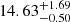 Mathematical equation: $ {14.63}_{-0.50}^{+1.69} $