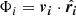 Mathematical equation: $$ \begin{aligned} \Phi _i=\boldsymbol{v_i} \cdot \hat{\boldsymbol{r_i}} \end{aligned} $$