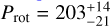 Mathematical equation: $P_{\text{rot}} = 203_{-21}^{+14}$