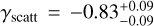 Mathematical equation: $\gamma_{\text {scatt}} = -0.83_{-0.09}^{+0.09}$