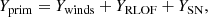 Mathematical equation: $$ \begin{aligned} Y_{\rm prim}= Y_{\rm winds} + Y_{\rm RLOF} + Y_{\rm SN}, \end{aligned} $$