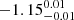 $ -1.15^{0.01}_{-0.01} $