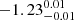 $ -1.23^{0.01}_{-0.01} $