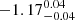 $ -1.17^{0.04}_{-0.04} $