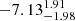 $ -7.13^{1.91}_{-1.98} $