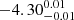$ -4.30^{0.01}_{-0.01} $