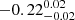 $ -0.22^{0.02}_{-0.02} $